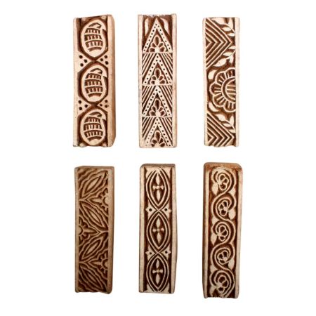 Set of 6 Piece New Mix Wooden Printing Block